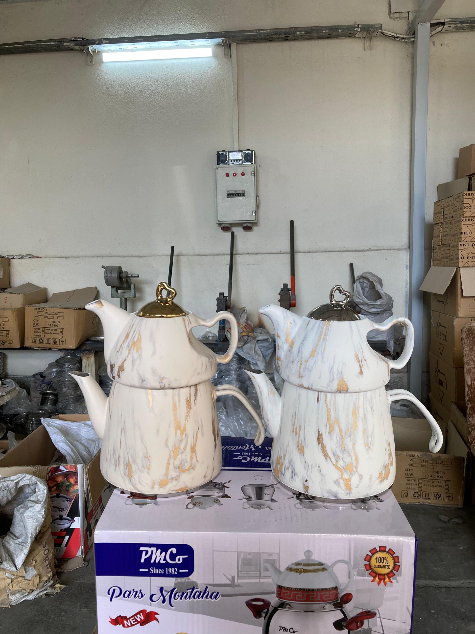 کتری قوری ۳لیتری طرح کاغذ دیواری