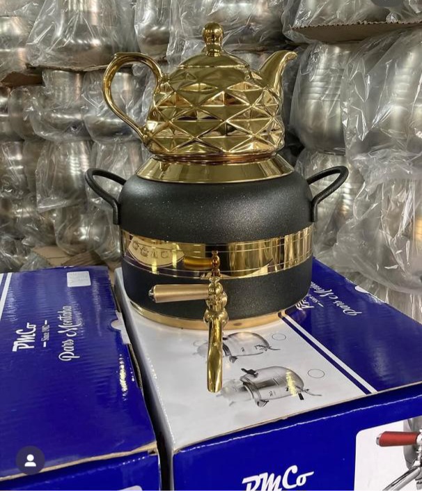 کتری قوری ۳لیتری مشکی طلایی